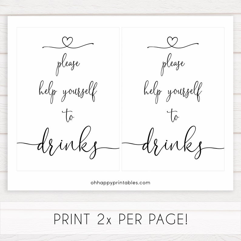 minimalist baby shower signs, drinks baby sign, drinks baby decor, printable baby signs, minimalist baby decor