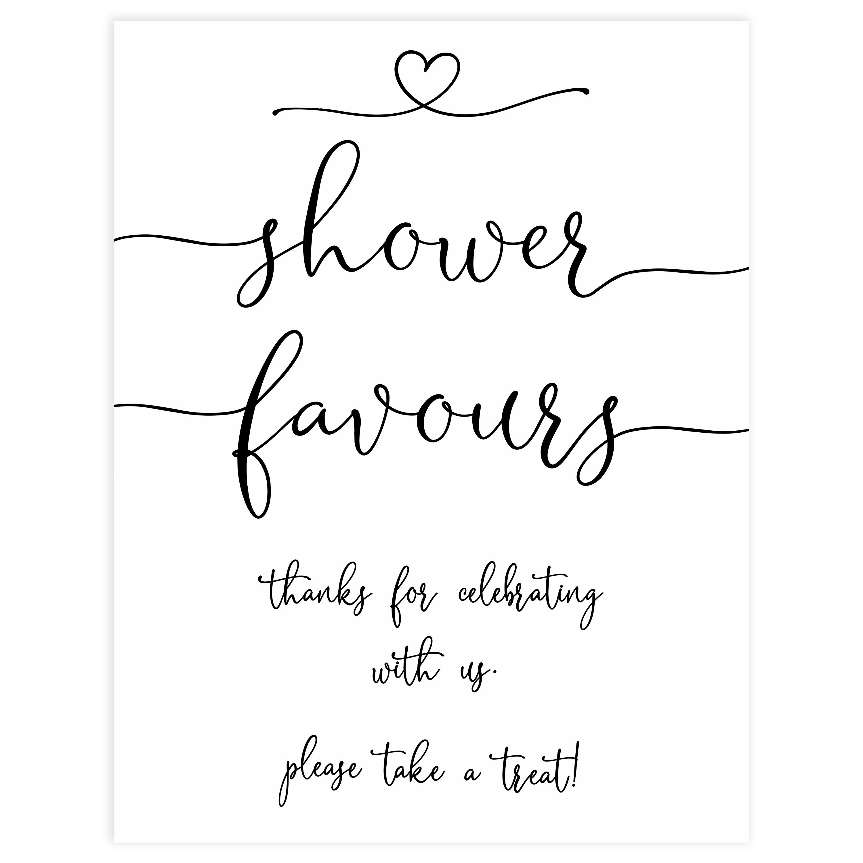Favors Sign - Boho Printable Baby Shower Signs – OhHappyPrintables
