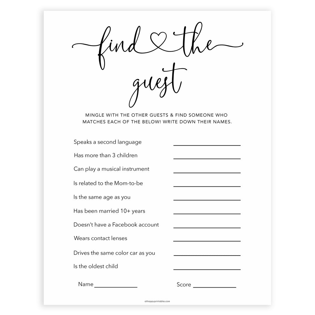 Minimalist baby shower games, find the guest baby games, 10 baby game bundles, fun baby games, printable baby games, top baby games, popular baby games, labor or porn games, neutral baby games, gender reveal games