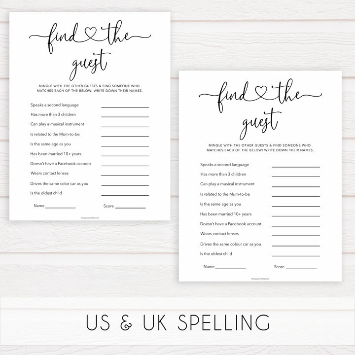 Minimalist baby shower games, find the guest baby games, 10 baby game bundles, fun baby games, printable baby games, top baby games, popular baby games, labor or porn games, neutral baby games, gender reveal games