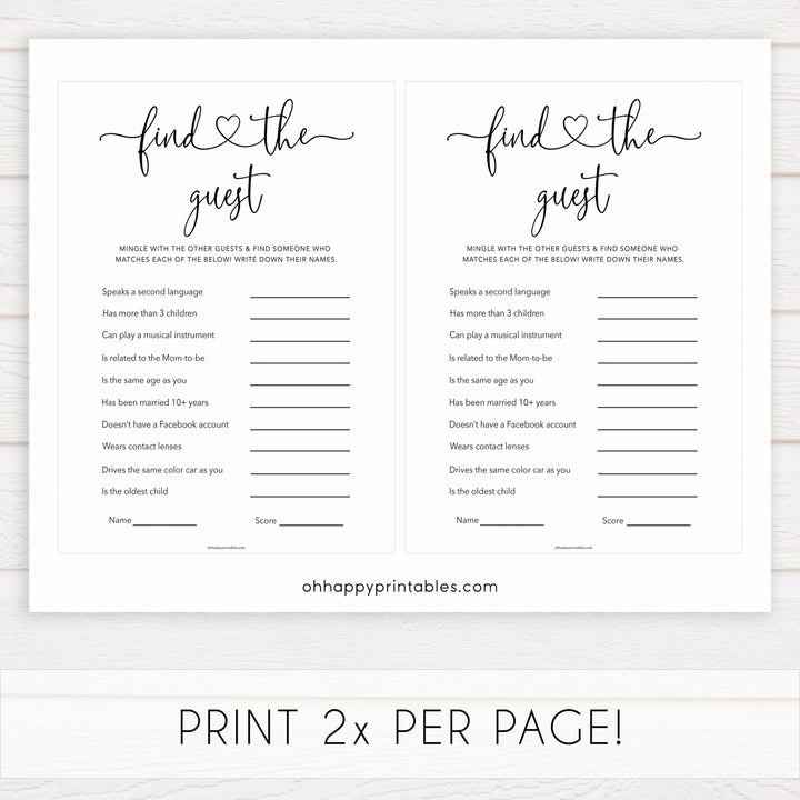 Minimalist baby shower games, find the guest baby games, 10 baby game bundles, fun baby games, printable baby games, top baby games, popular baby games, labor or porn games, neutral baby games, gender reveal games