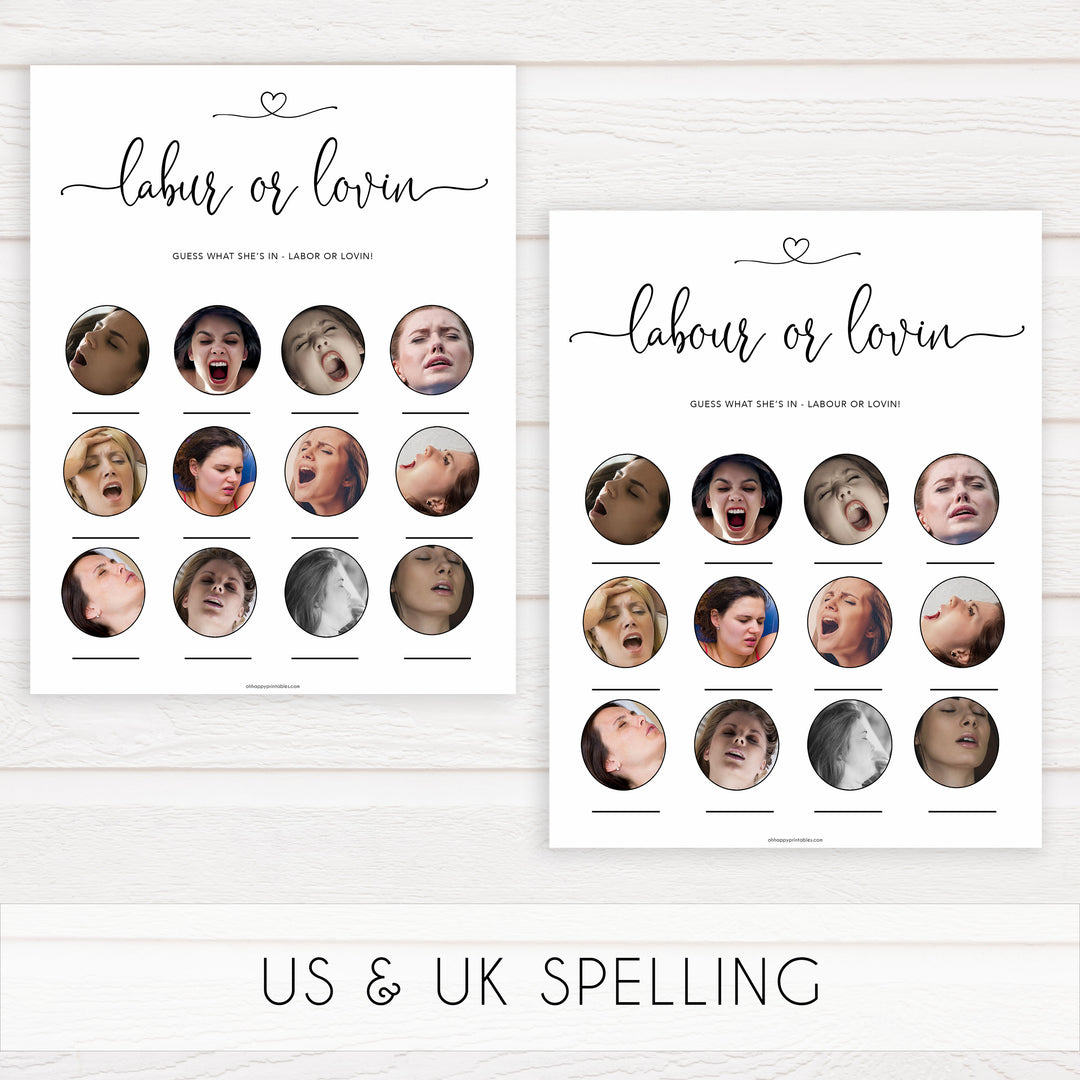 Minimalist baby shower games, labour or lovin  baby games, 10 baby game bundles, fun baby games, printable baby games, top baby games, popular baby games, labor or porn games, neutral baby games, gender reveal games