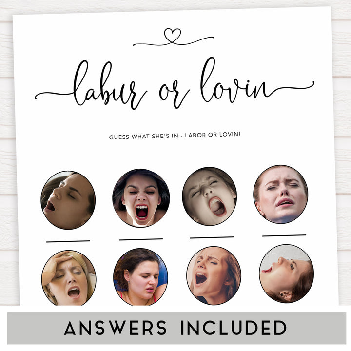 Minimalist baby shower games, labour or lovin  baby games, 10 baby game bundles, fun baby games, printable baby games, top baby games, popular baby games, labor or porn games, neutral baby games, gender reveal games