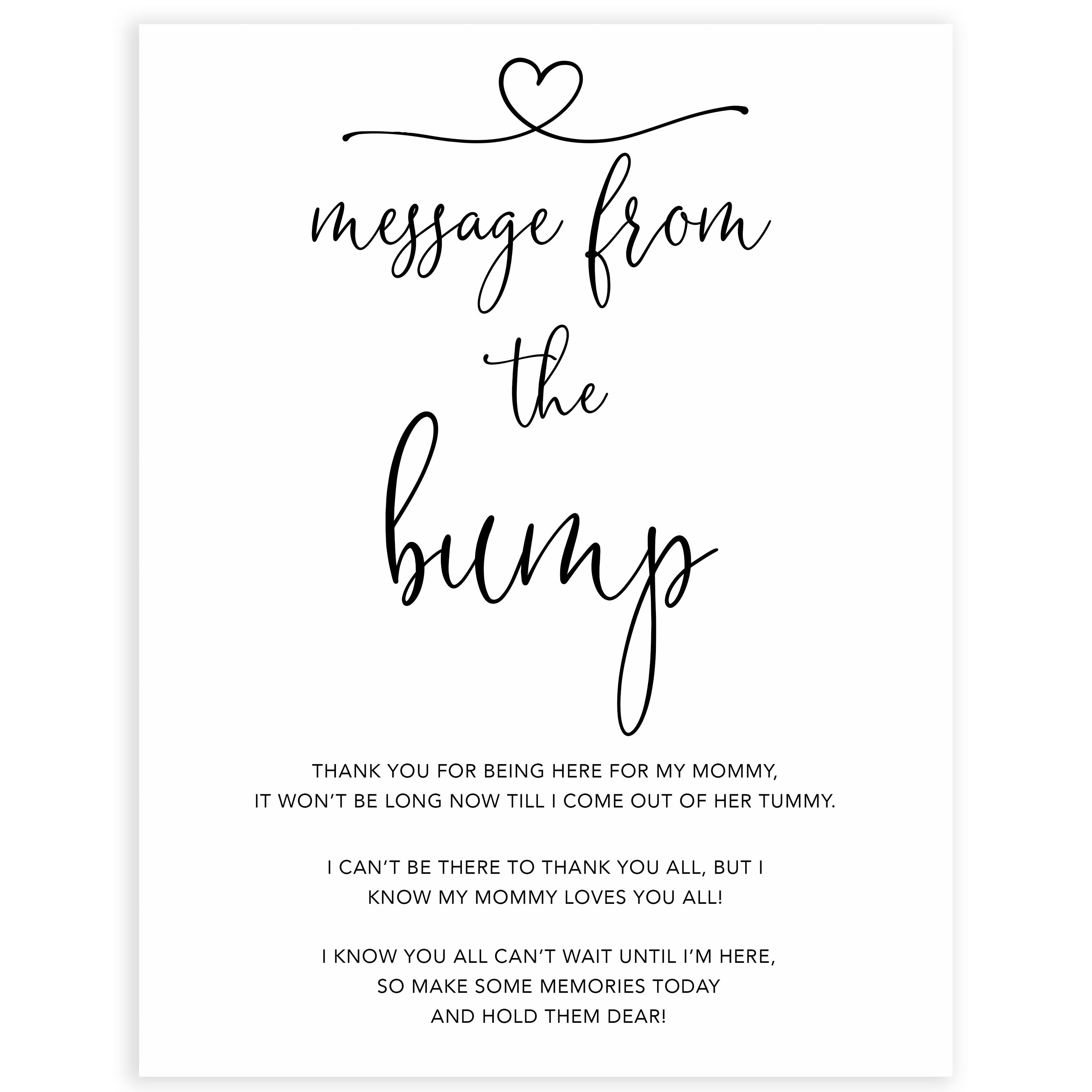 A Message From The Bump Minimalist Printable Baby Shower Games OhHappyPrintables a-message-from-the-bump-minimalist-printable-baby-shower-games-ohhappyprintables