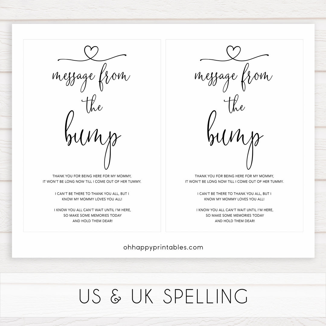 Minimalist baby shower games, message from the bump baby games, 10 baby game bundles, fun baby games, printable baby games, top baby games, popular baby games, labor or porn games, neutral baby games, gender reveal games