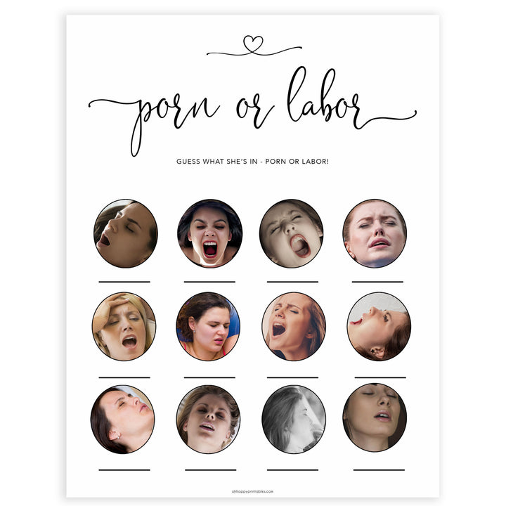 Minimalist baby shower games, porn or labor, labor or porn baby games, 10 baby game bundles, fun baby games, printable baby games, top baby games, popular baby games, labor or porn games, neutral baby games, gender reveal games