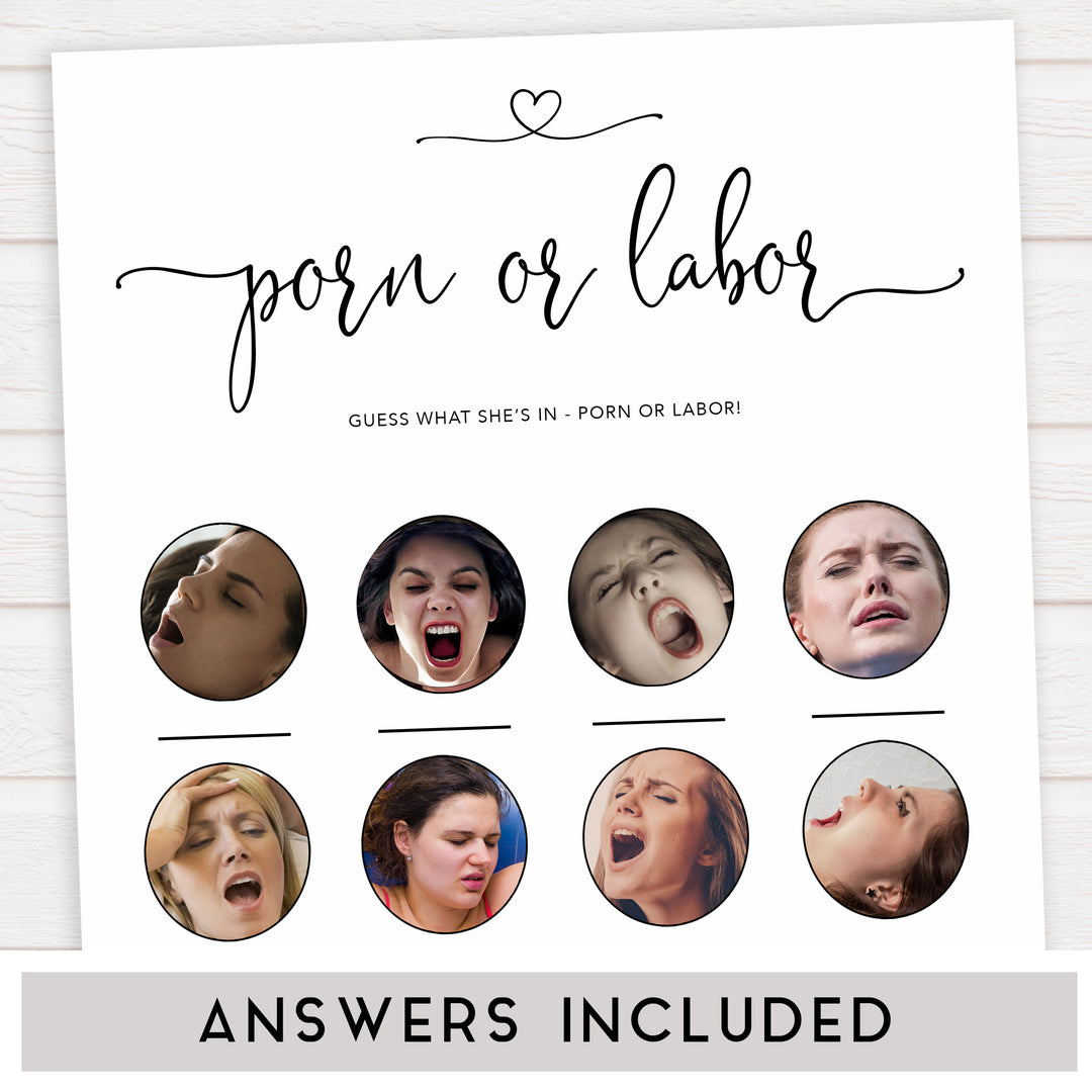 Minimalist baby shower games, porn or labor, labor or porn baby games, 10 baby game bundles, fun baby games, printable baby games, top baby games, popular baby games, labor or porn games, neutral baby games, gender reveal games
