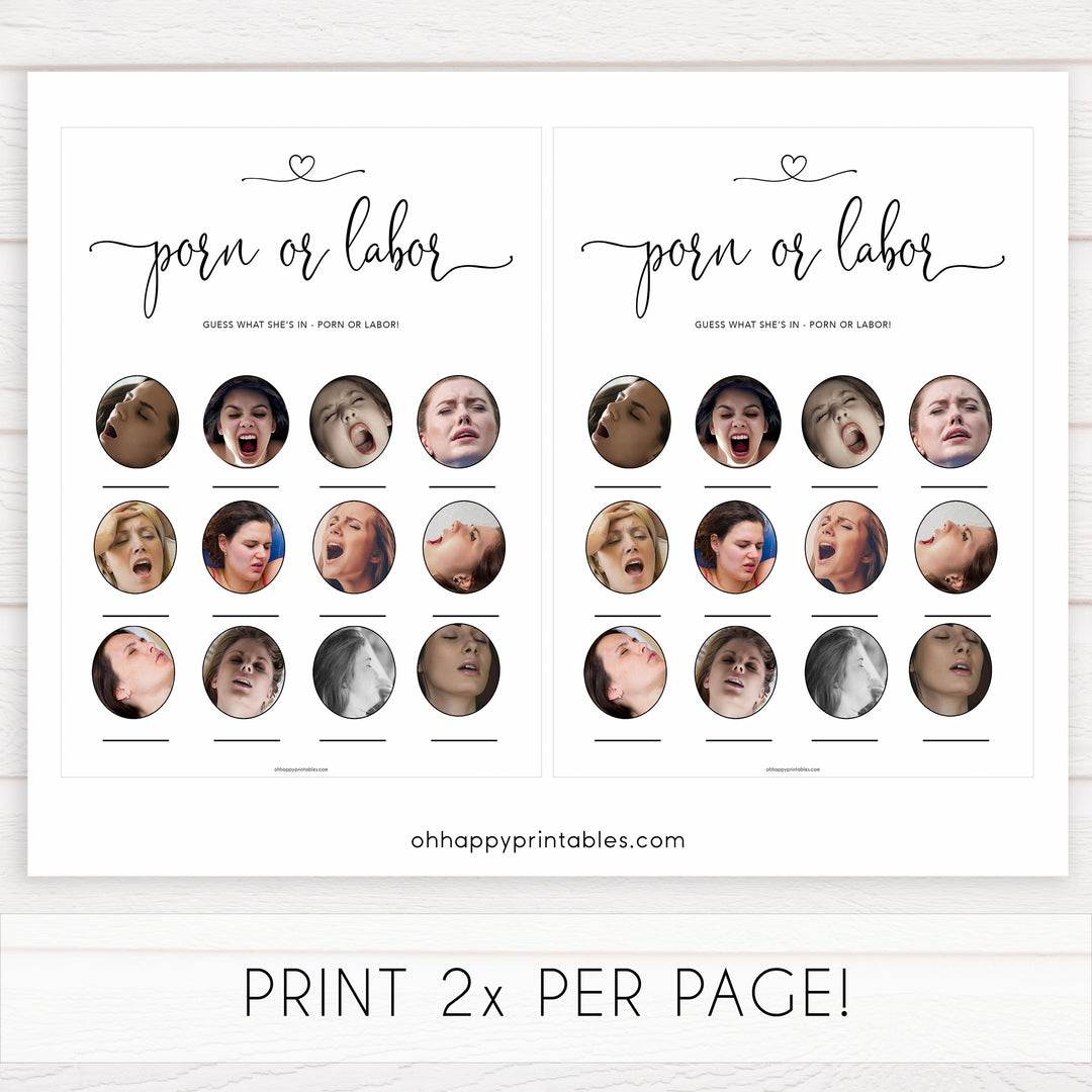 Minimalist baby shower games, porn or labor, labor or porn baby games, 10 baby game bundles, fun baby games, printable baby games, top baby games, popular baby games, labor or porn games, neutral baby games, gender reveal games