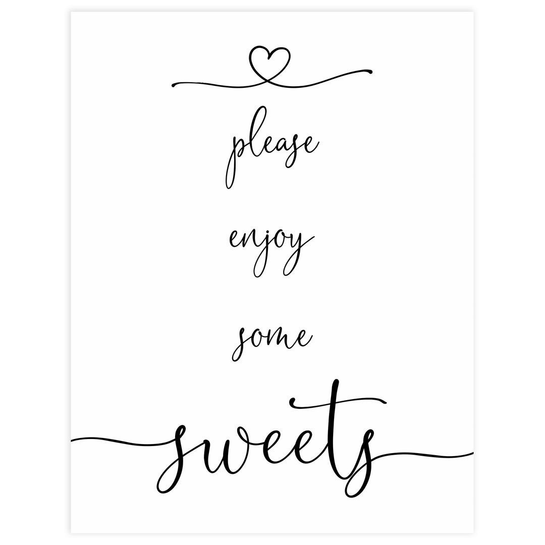 minimalist baby shower signs, sweets baby sign, drinks baby decor, printable baby signs, minimalist baby decor