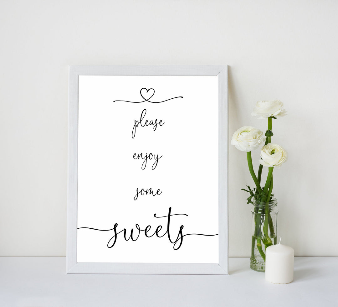 minimalist baby shower signs, sweets baby sign, drinks baby decor, printable baby signs, minimalist baby decor