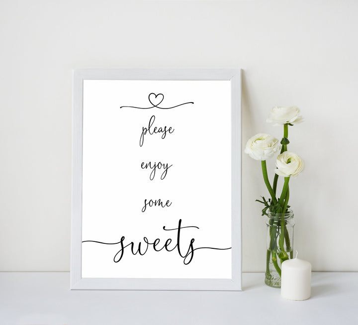 minimalist baby shower signs, sweets baby sign, drinks baby decor, printable baby signs, minimalist baby decor