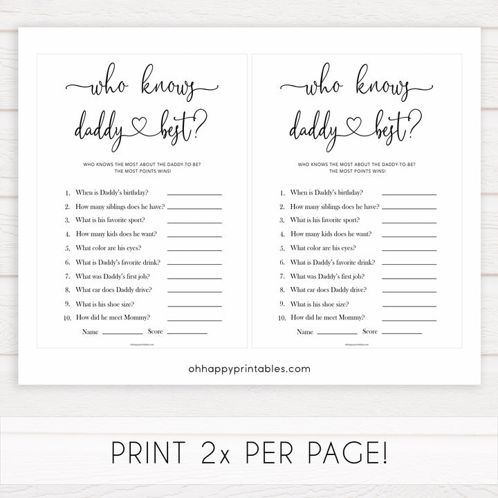 Minimalist baby shower games, who knows daddy best baby games, 10 baby game bundles, fun baby games, printable baby games, top baby games, popular baby games, labor or porn games, neutral baby games, gender reveal games