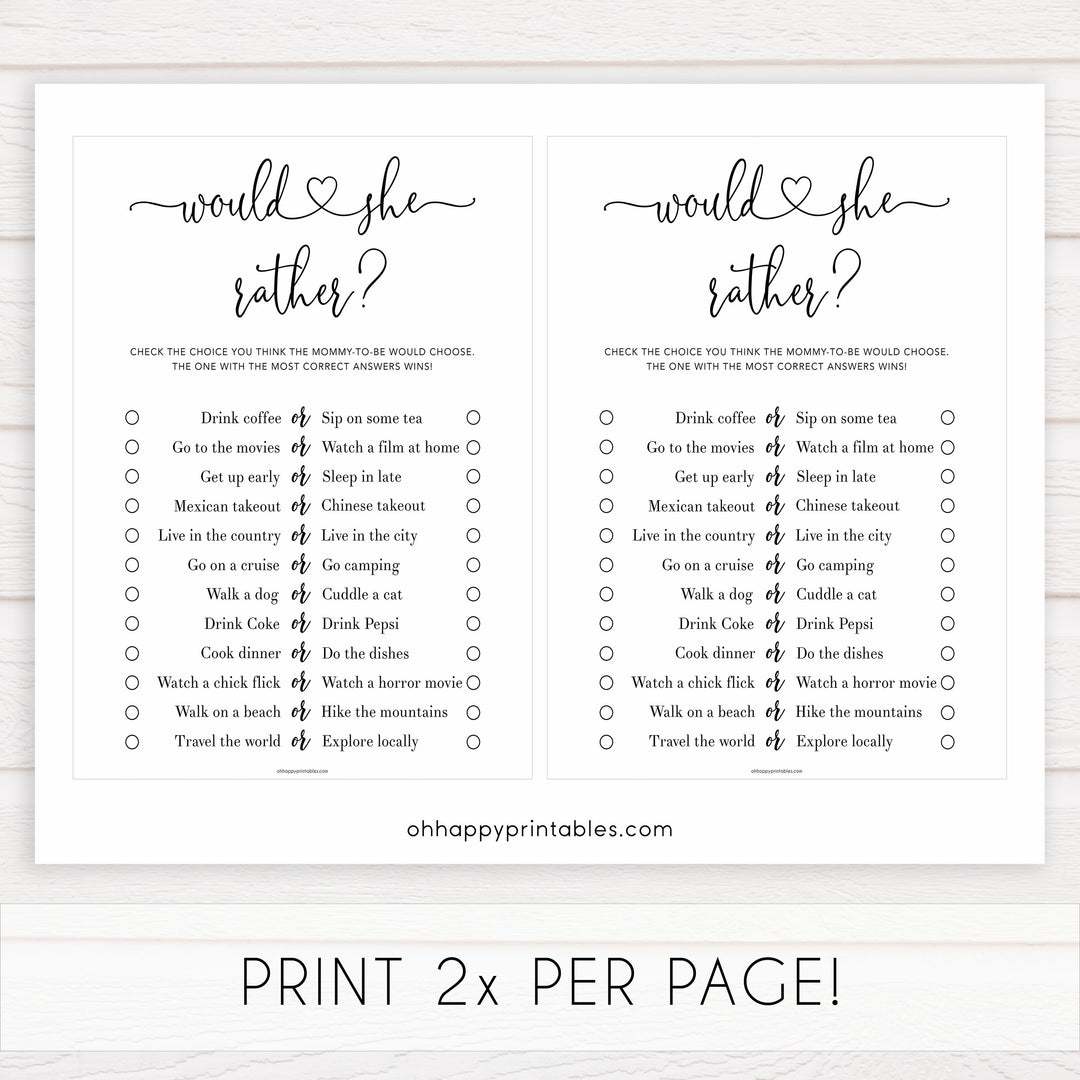 Minimalist baby shower games, would she rather baby games, 10 baby game bundles, fun baby games, printable baby games, top baby games, popular baby games, labor or porn games, neutral baby games, gender reveal games