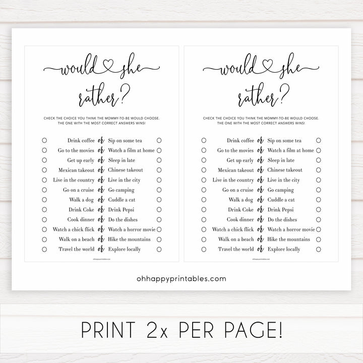 Minimalist baby shower games, would she rather baby games, 10 baby game bundles, fun baby games, printable baby games, top baby games, popular baby games, labor or porn games, neutral baby games, gender reveal games