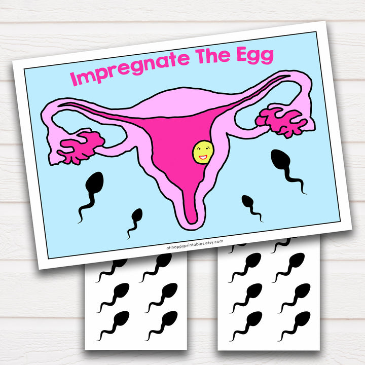 pin the sperm on the game, baby shower games, funning baby shower games, adult baby shower games