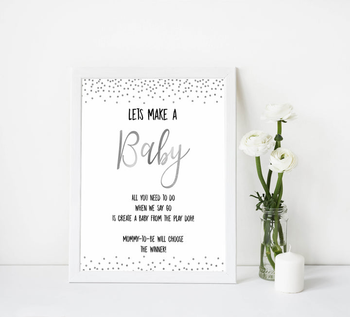 lets make a baby game, baby ply do game, Printable baby shower games, baby silver glitter fun baby games, baby shower games, fun baby shower ideas, top baby shower ideas, silver glitter shower baby shower, friends baby shower ideas