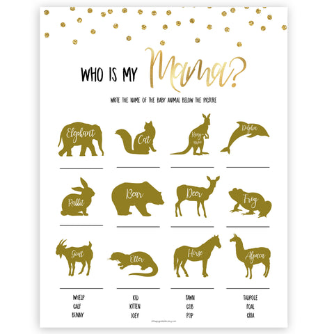 Who is my mama baby shower games, baby shower games, funny baby shower games