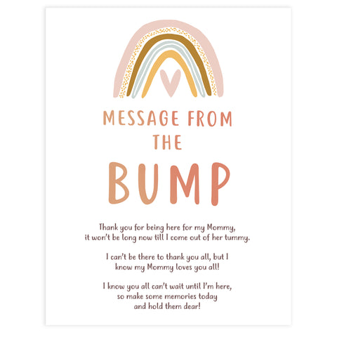 message from the bump game, Printable baby shower games, boho rainbow baby games, baby shower games, fun baby shower ideas, top baby shower ideas, boho rainbow baby shower, baby shower games, fun boho rainbow baby shower ideas