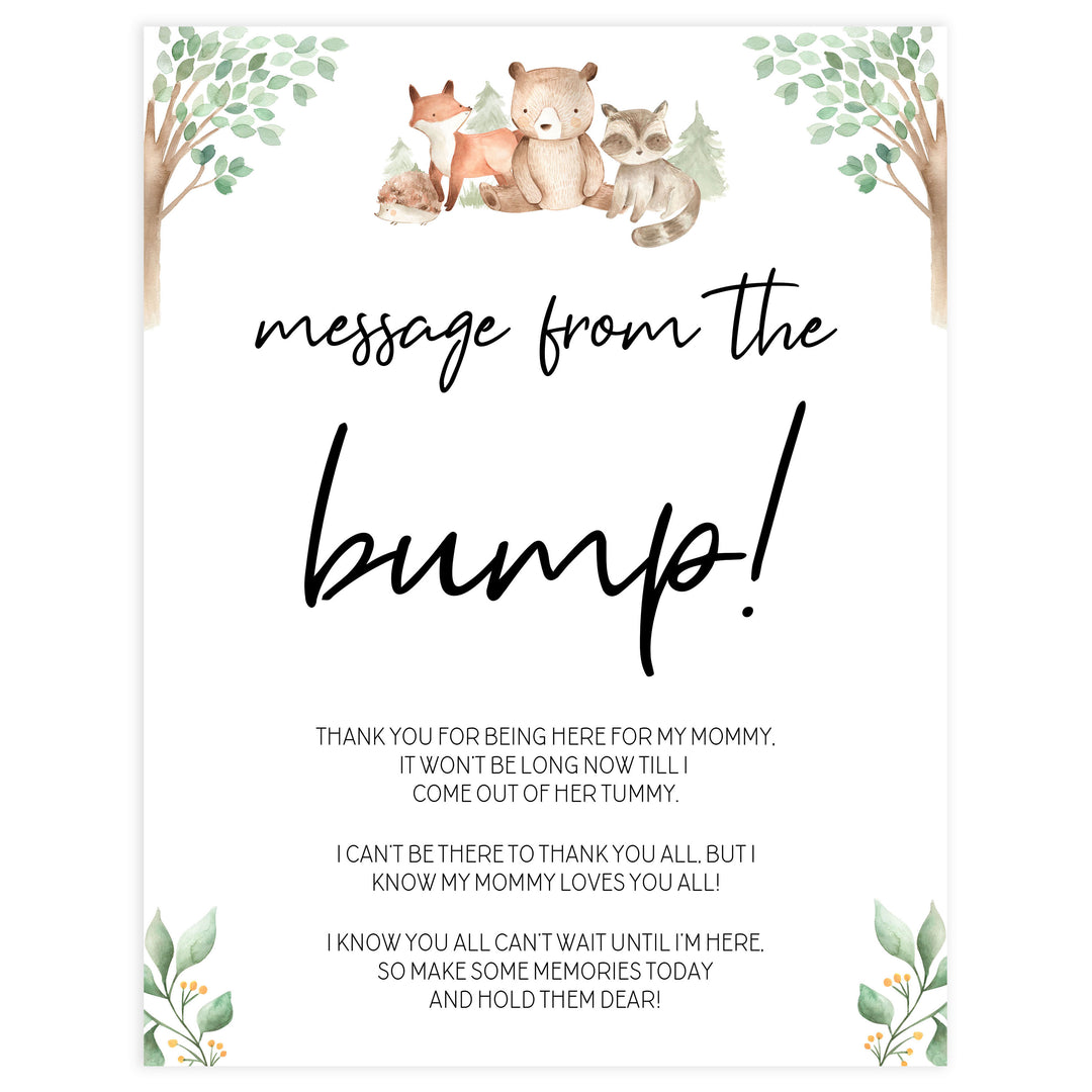 message from the bump game, Printable baby shower games, woodland animals baby games, baby shower games, fun baby shower ideas, top baby shower ideas, woodland baby shower, baby shower games, fun woodland animals baby shower ideas