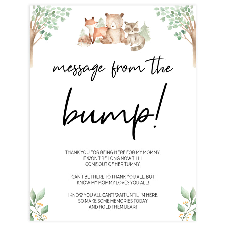 message from the bump game, Printable baby shower games, woodland animals baby games, baby shower games, fun baby shower ideas, top baby shower ideas, woodland baby shower, baby shower games, fun woodland animals baby shower ideas