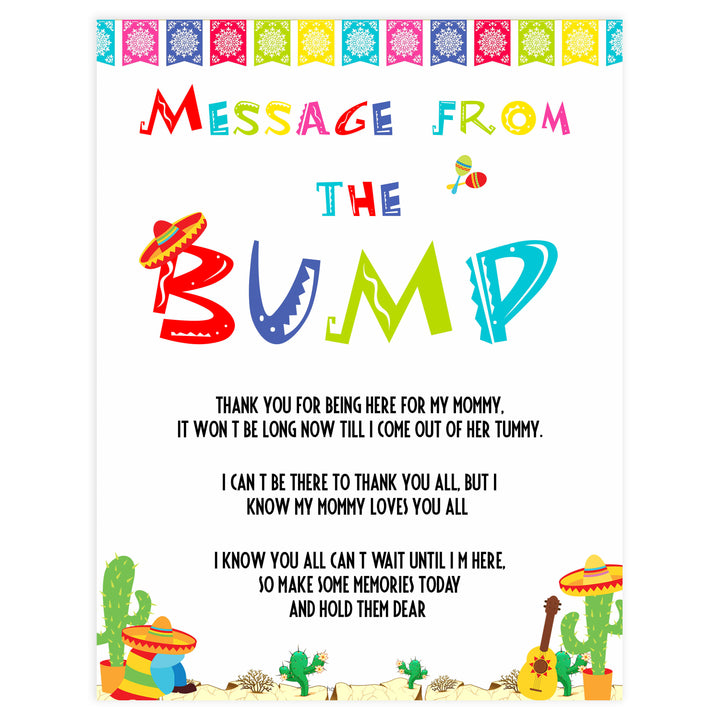 message from the bump game, Printable baby shower games, Mexican fiesta fun baby games, baby shower games, fun baby shower ideas, top baby shower ideas, fiesta shower baby shower, fiesta baby shower ideas
