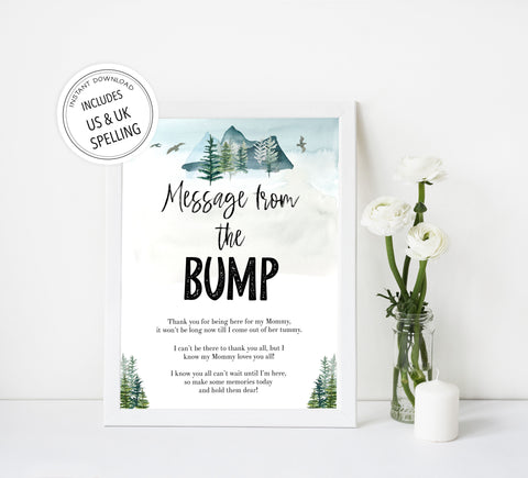 message from the bump sign, Printable baby shower games, adventure awaits baby games, baby shower games, fun baby shower ideas, top baby shower ideas, adventure awaits baby shower, baby shower games, fun adventure baby shower ideas