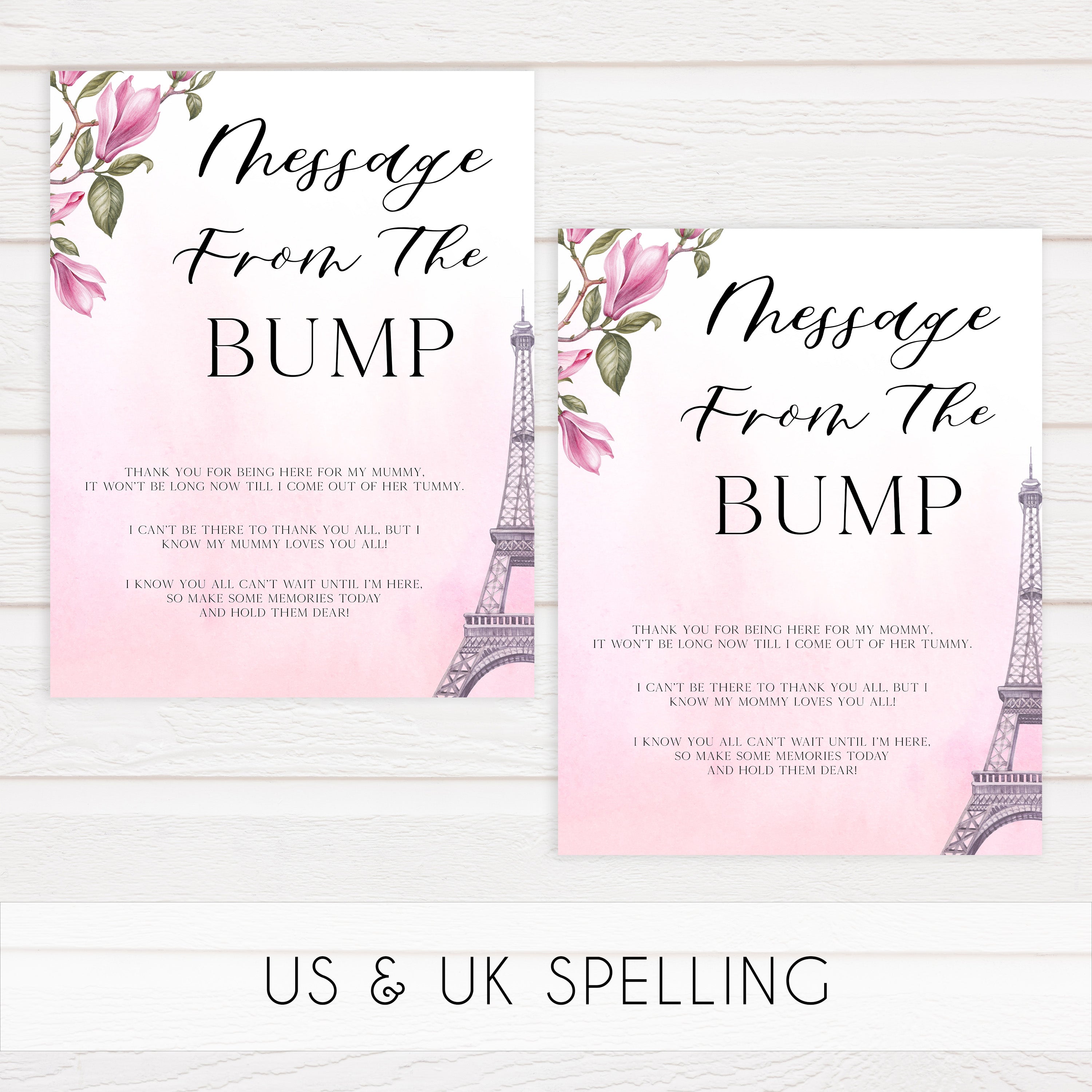 message from the bump baby game, Paris baby shower games, printable baby shower games, Parisian baby shower games, fun baby shower games