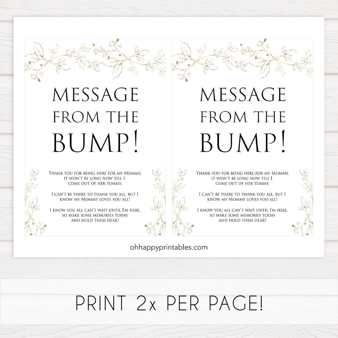 message from the bump game, Printable baby shower games, gold leaf baby games, baby shower games, fun baby shower ideas, top baby shower ideas, gold leaf baby shower, baby shower games, fun gold leaf baby shower ideas