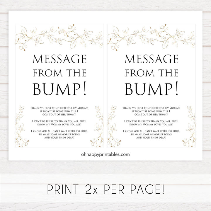 message from the bump game, Printable baby shower games, gold leaf baby games, baby shower games, fun baby shower ideas, top baby shower ideas, gold leaf baby shower, baby shower games, fun gold leaf baby shower ideas