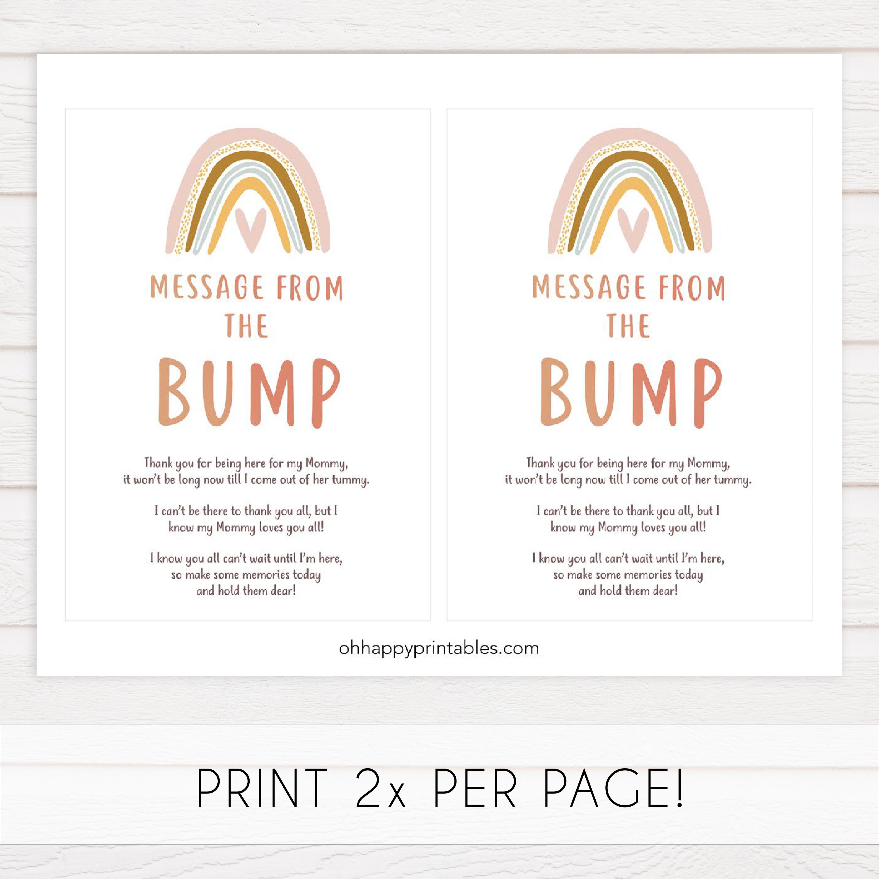 message from the bump game, Printable baby shower games, boho rainbow baby games, baby shower games, fun baby shower ideas, top baby shower ideas, boho rainbow baby shower, baby shower games, fun boho rainbow baby shower ideas