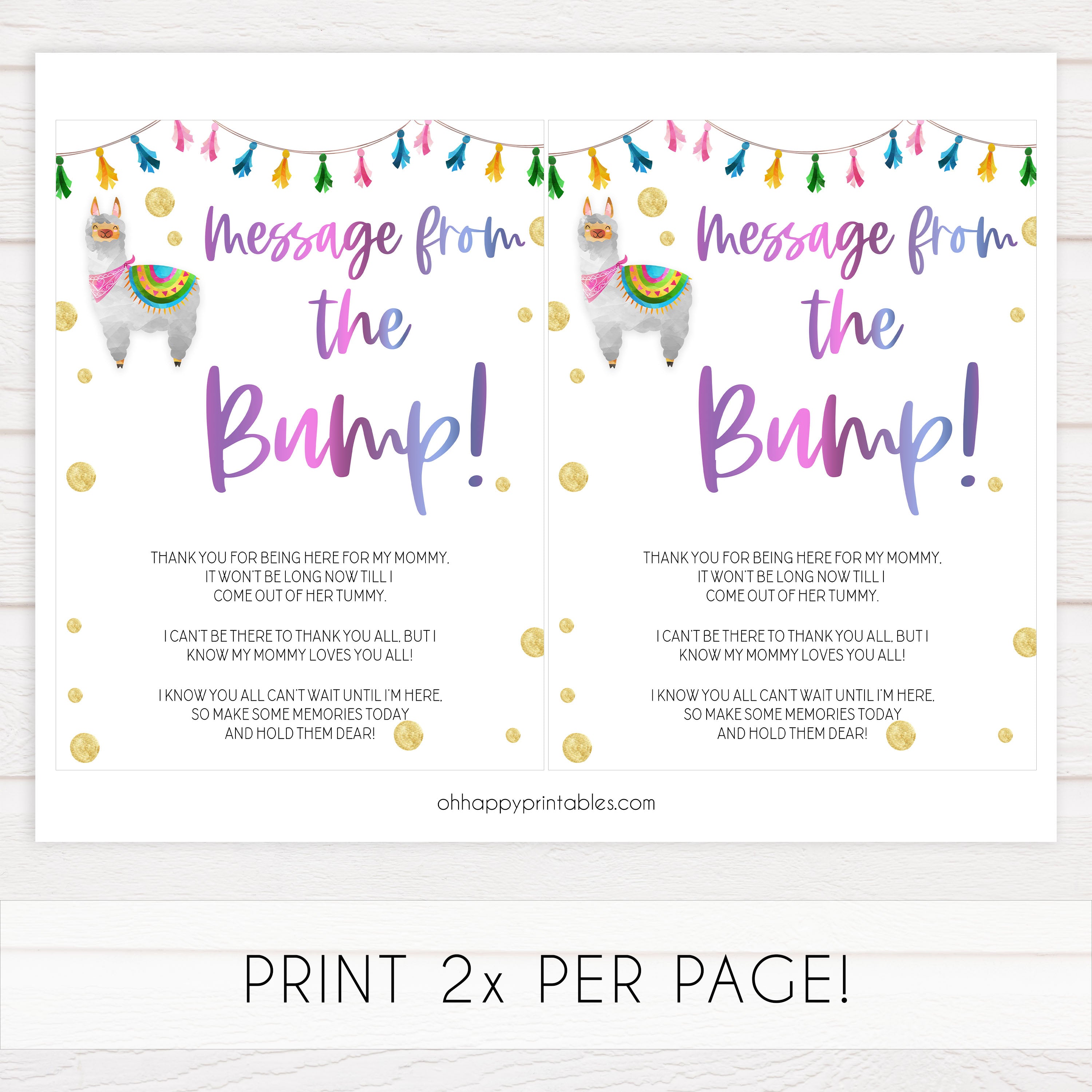message from the bump game, Printable baby shower games, llama fiesta fun baby games, baby shower games, fun baby shower ideas, top baby shower ideas, Llama fiesta shower baby shower, fiesta baby shower ideas
