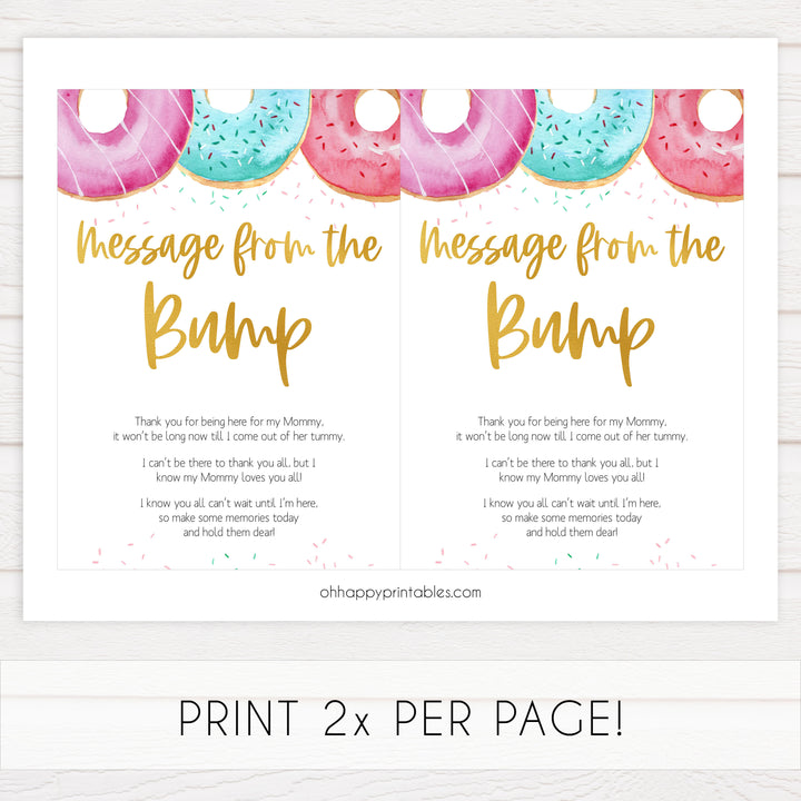 message from the bump game, Printable baby shower games, donut baby games, baby shower games, fun baby shower ideas, top baby shower ideas, donut sprinkles baby shower, baby shower games, fun donut baby shower ideas