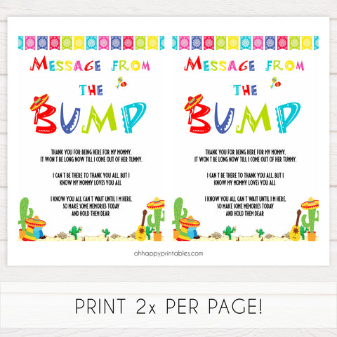 message from the bump game, Printable baby shower games, Mexican fiesta fun baby games, baby shower games, fun baby shower ideas, top baby shower ideas, fiesta shower baby shower, fiesta baby shower ideas