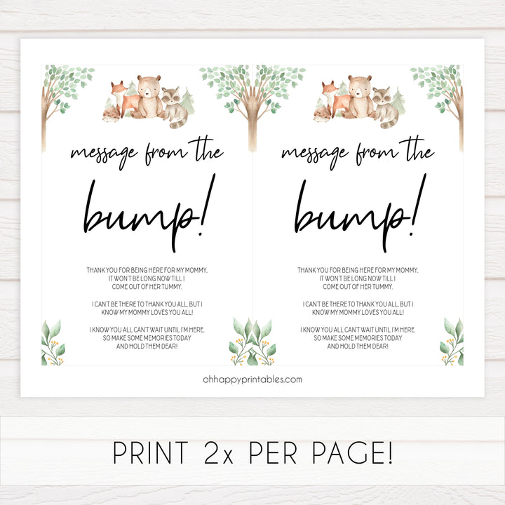 message from the bump game, Printable baby shower games, woodland animals baby games, baby shower games, fun baby shower ideas, top baby shower ideas, woodland baby shower, baby shower games, fun woodland animals baby shower ideas