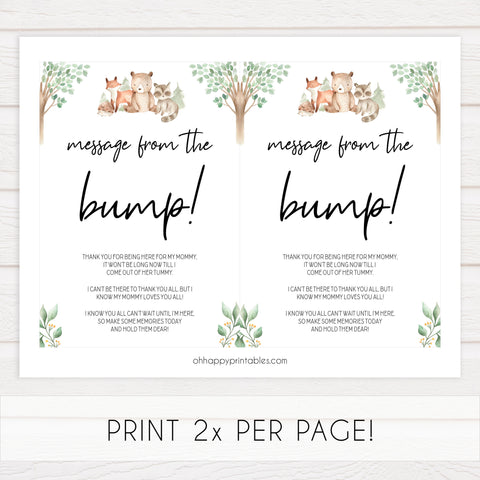 message from the bump game, Printable baby shower games, woodland animals baby games, baby shower games, fun baby shower ideas, top baby shower ideas, woodland baby shower, baby shower games, fun woodland animals baby shower ideas