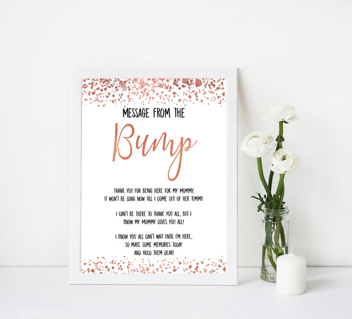 message from the bump game, Printable baby shower games, rose gold fun baby games, baby shower games, fun baby shower ideas, top baby shower ideas, blush baby shower, rose gold baby shower ideas