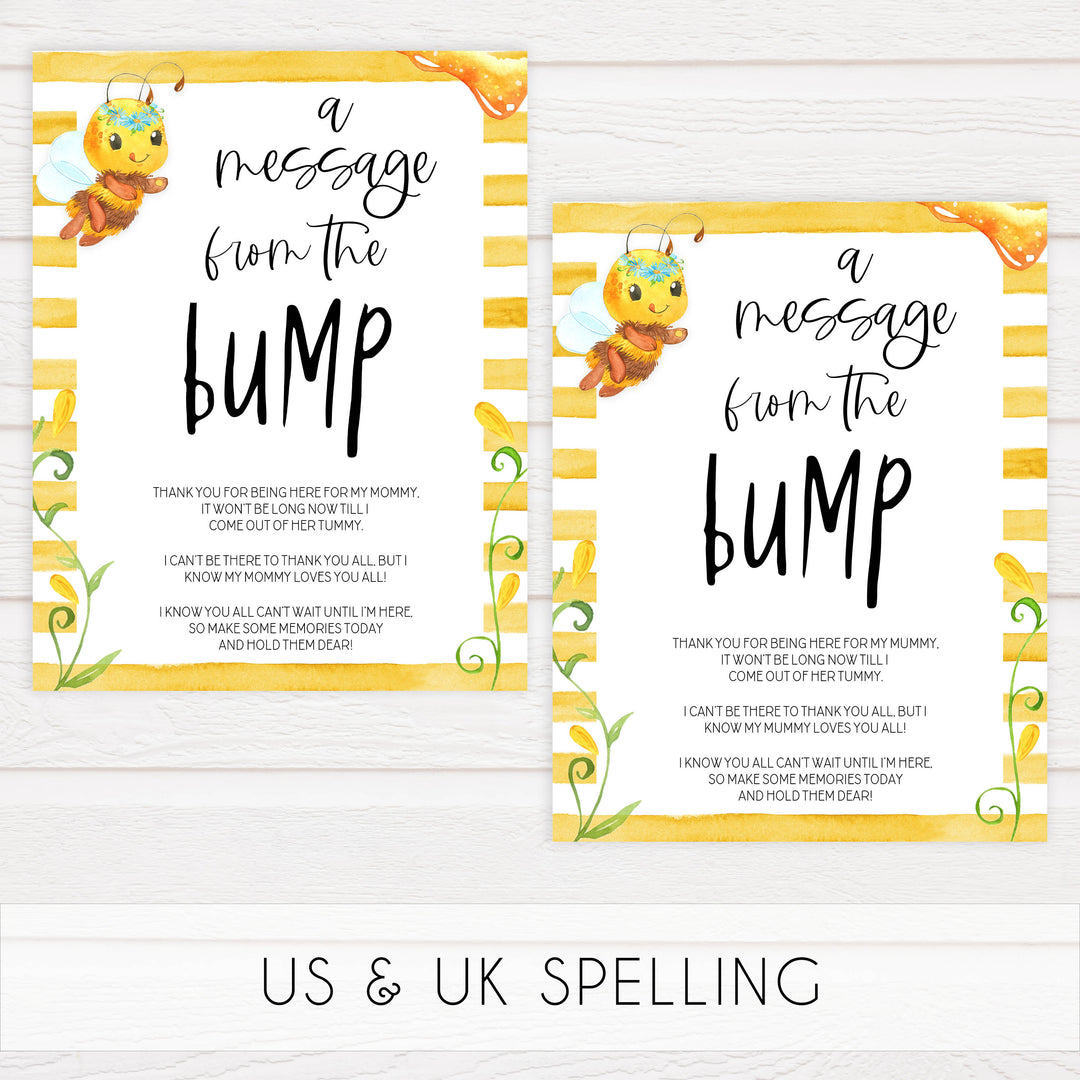 message from the bump game, Printable baby shower games, mommy bee fun baby games, baby shower games, fun baby shower ideas, top baby shower ideas, mommy to bee baby shower, friends baby shower ideas