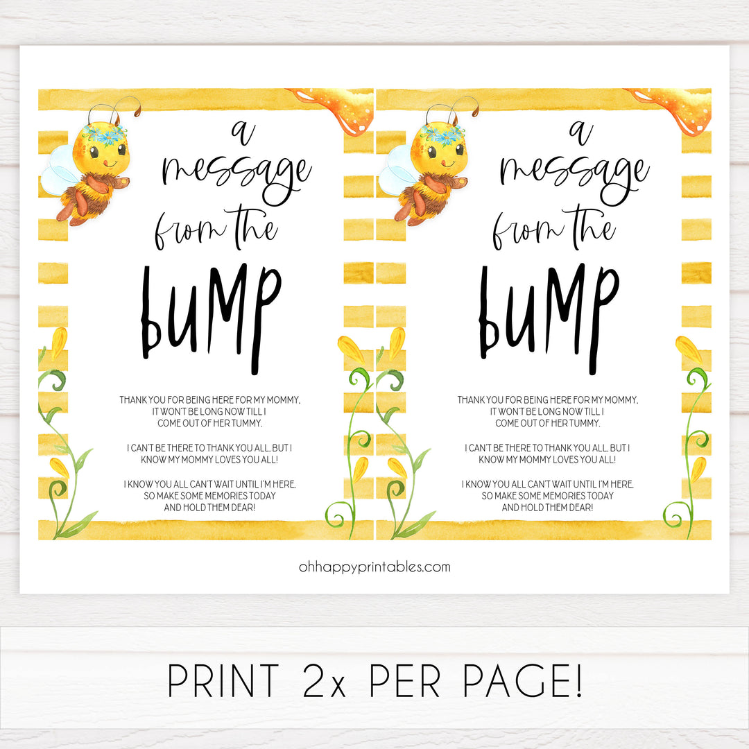 message from the bump game, Printable baby shower games, mommy bee fun baby games, baby shower games, fun baby shower ideas, top baby shower ideas, mommy to bee baby shower, friends baby shower ideas