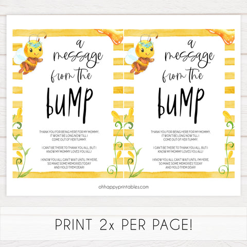 message from the bump game, Printable baby shower games, mommy bee fun baby games, baby shower games, fun baby shower ideas, top baby shower ideas, mommy to bee baby shower, friends baby shower ideas