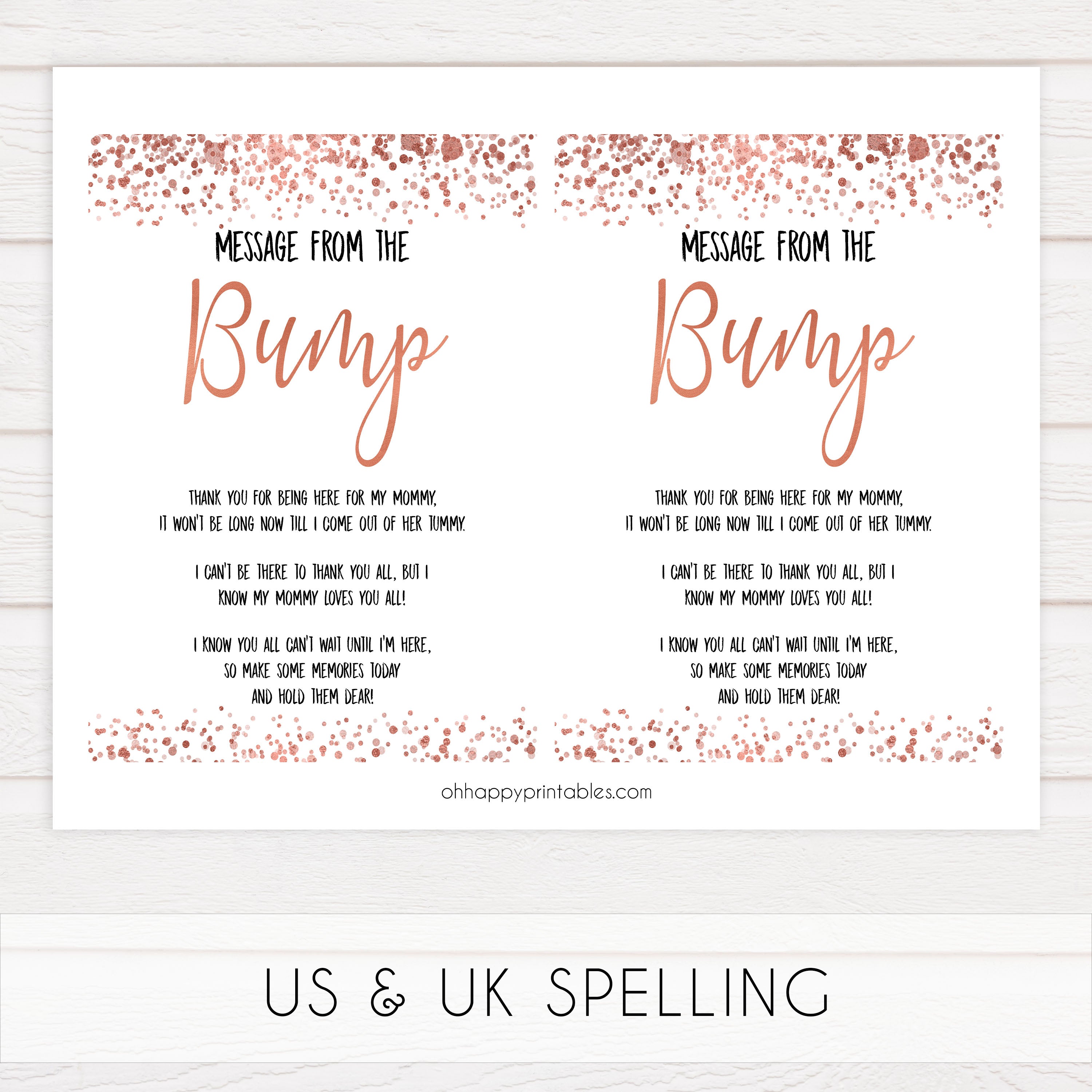 message from the bump game, Printable baby shower games, rose gold fun baby games, baby shower games, fun baby shower ideas, top baby shower ideas, blush baby shower, rose gold baby shower ideas