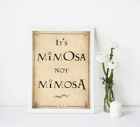 mimosa bridal table signs, Printable bridal shower signs, Harry Potter bridal shower decor, Harry Potter bridal shower decor ideas, fun bridal shower decor, bridal shower game ideas, Harry Potter bridal shower ideas
