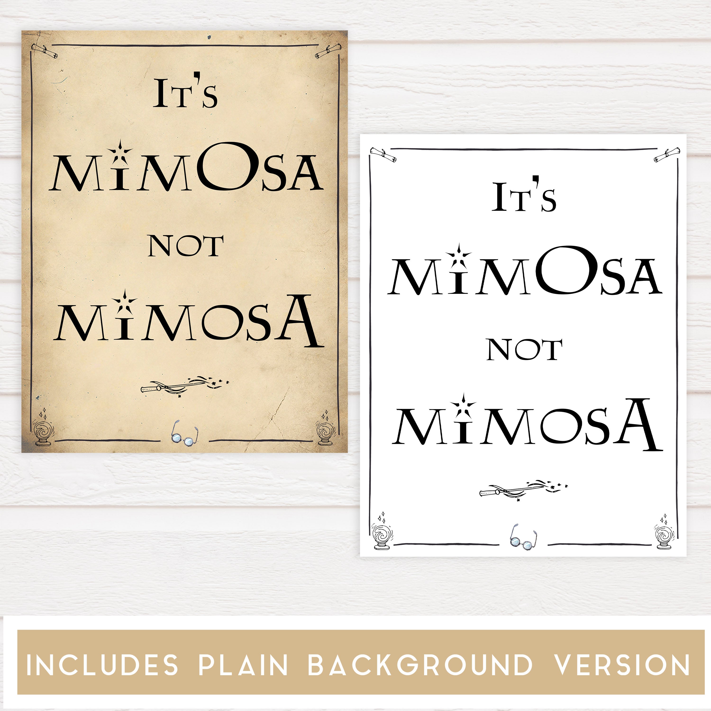 mimosa bridal table signs, Printable bridal shower signs, Harry Potter bridal shower decor, Harry Potter bridal shower decor ideas, fun bridal shower decor, bridal shower game ideas, Harry Potter bridal shower ideas
