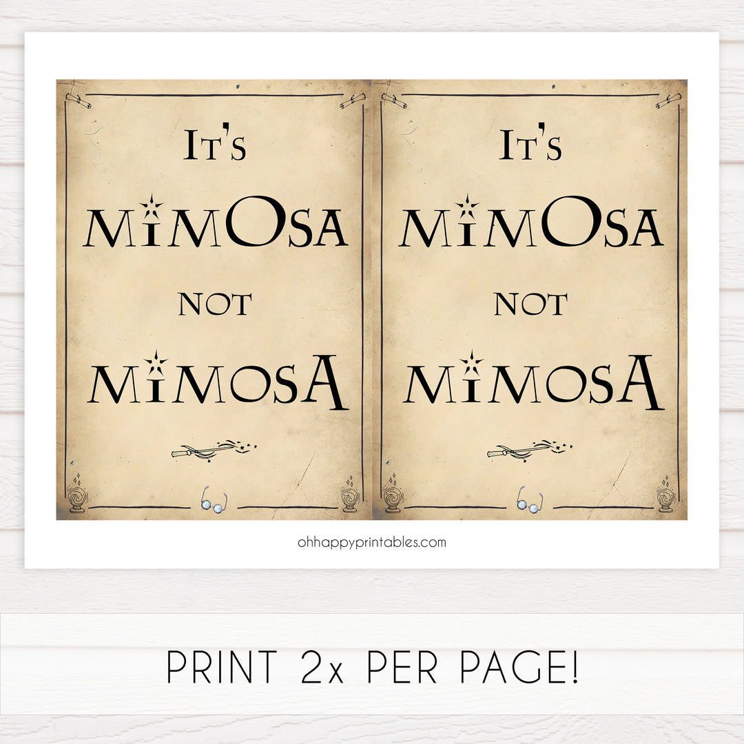 mimosa bridal table signs, Printable bridal shower signs, Harry Potter bridal shower decor, Harry Potter bridal shower decor ideas, fun bridal shower decor, bridal shower game ideas, Harry Potter bridal shower ideas