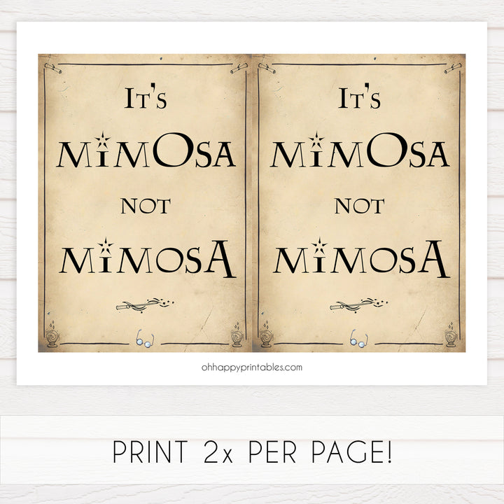 mimosa bridal table signs, Printable bridal shower signs, Harry Potter bridal shower decor, Harry Potter bridal shower decor ideas, fun bridal shower decor, bridal shower game ideas, Harry Potter bridal shower ideas