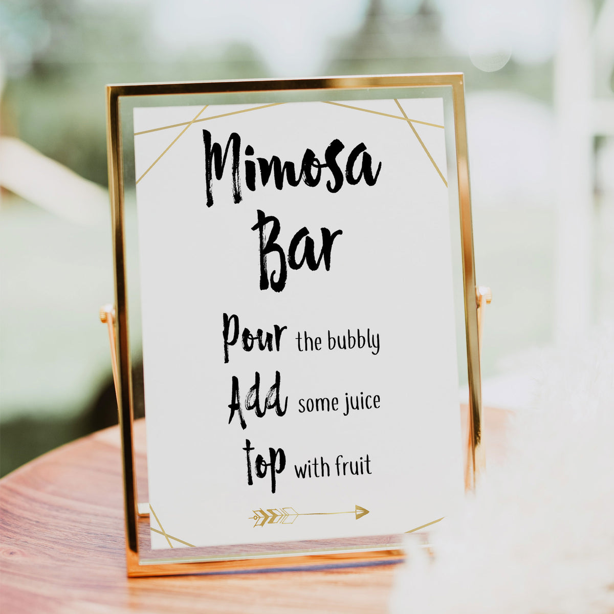 Mimosa Bar Sign Bridal Shower Sign Wedding Sign Bubbly Bar Sign