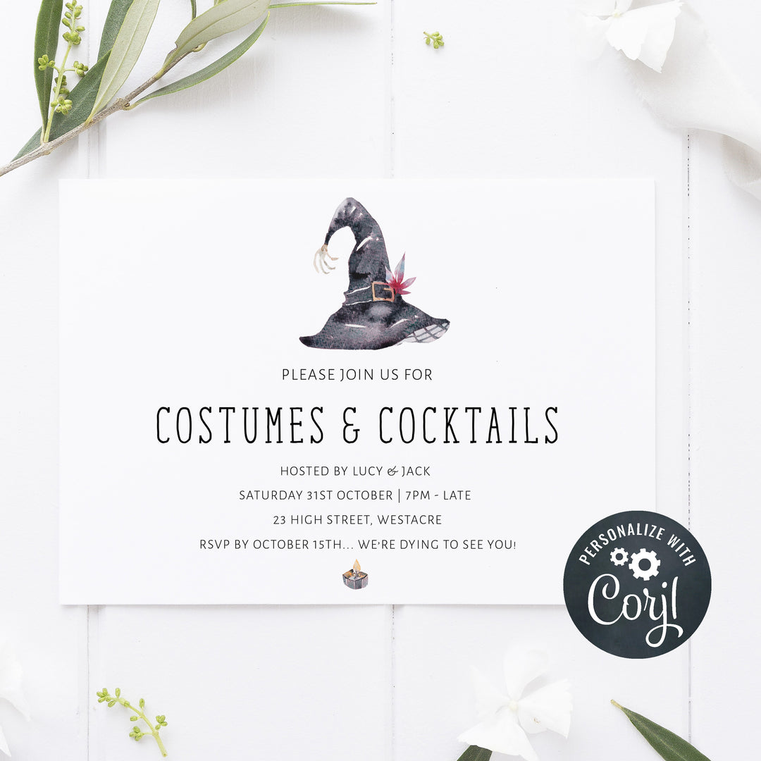 halloween invitations, editable halloween invitations, printable halloween invitations, spooky halloween invitations