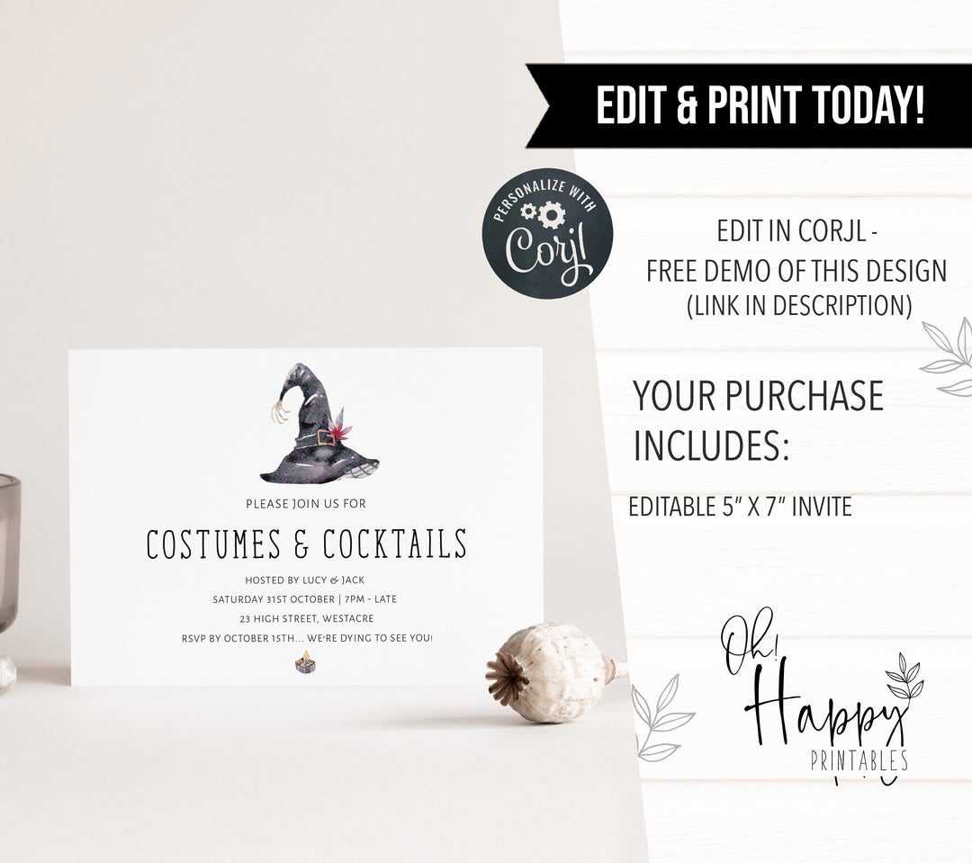 halloween invitations, editable halloween invitations, printable halloween invitations, spooky halloween invitations