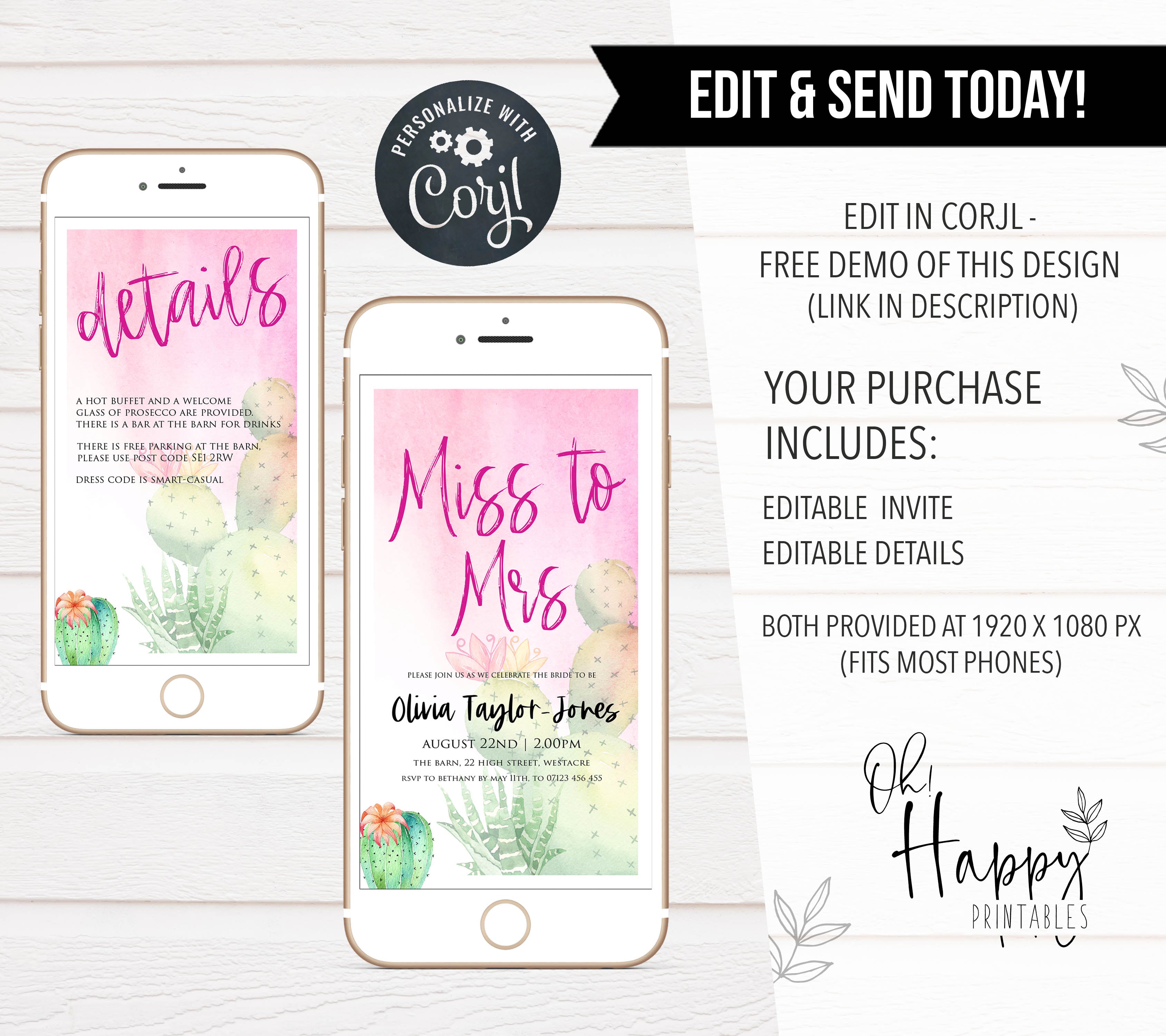 editable fiesta miss to mrs bridal shower invitation, editable bridal shower invitations, fiesta bridal shower, miss to mrs invitation, mobile invitations