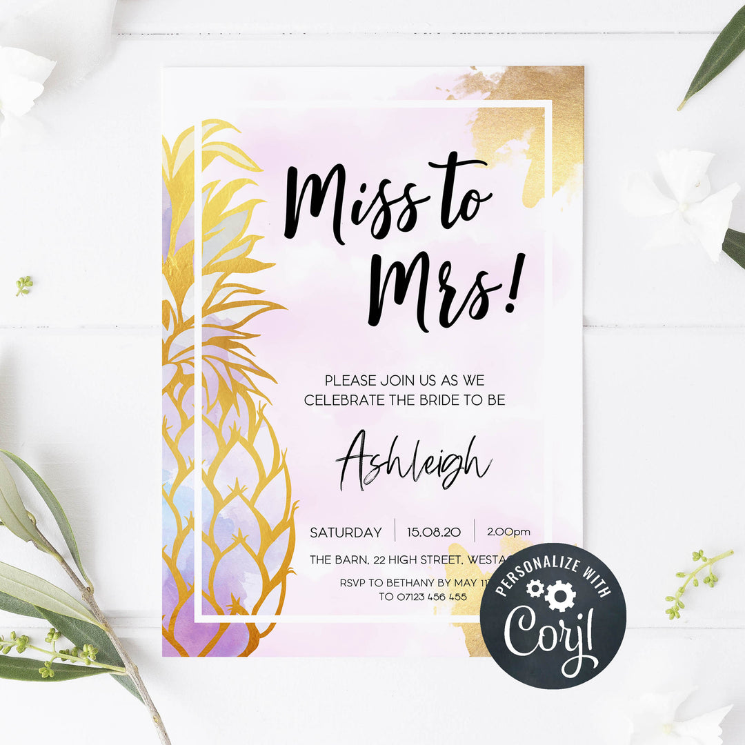 editable aloha miss to mrs invitation, editable bridal shower invitation, aloha invitation, bridal shower invites, printable miss to mrs invitation