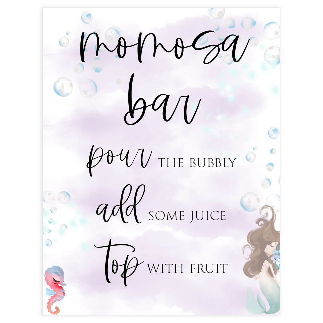 momosa baby shower signs, Little mermaid baby decor, printable baby table signs, printable baby decor, baby little mermaid table signs, fun baby signs, baby little mermaid fun baby table signs